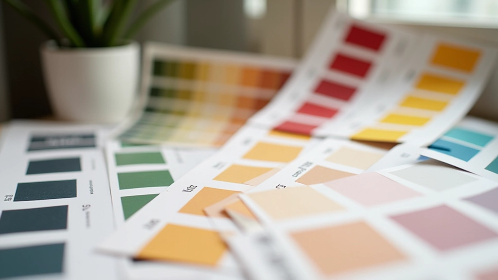 Palette de couleurs vibrantes montrant harmonie chromatique avec teintes primaires, secondaires et accentuées sur fond blanc