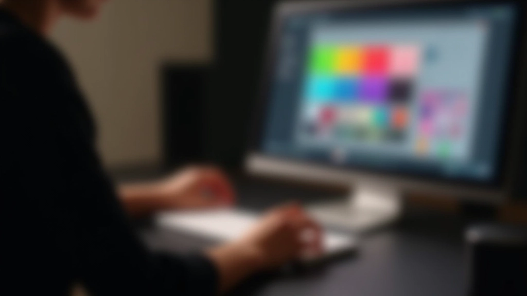 Écran d'ordinateur affichant un outil de sélection de couleurs avec curseur sur différentes teintes