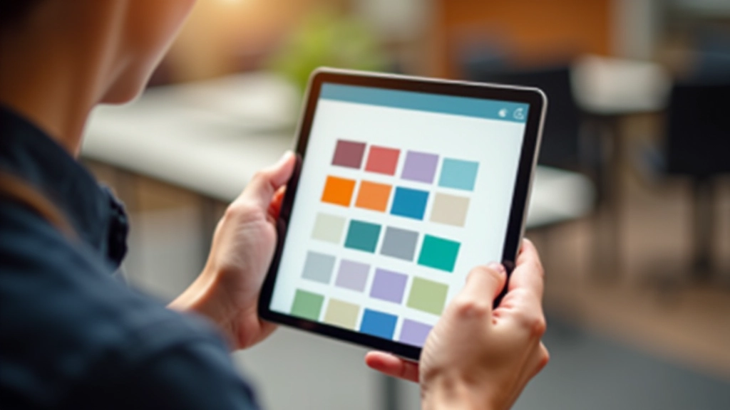Interface de site web montrant boutons et éléments UI avec palette de couleurs primaires et secondaires appliquée