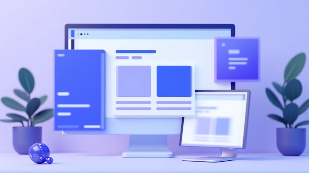 Interface web avec palette de couleurs bleu et violet harmonieuse, contraste accessible, design moderne épuré